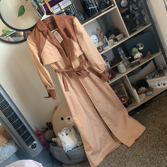 SHEIN X VALERIA GÓMEZ Two Tone Belted Trench Coat - Picture 10 of 12